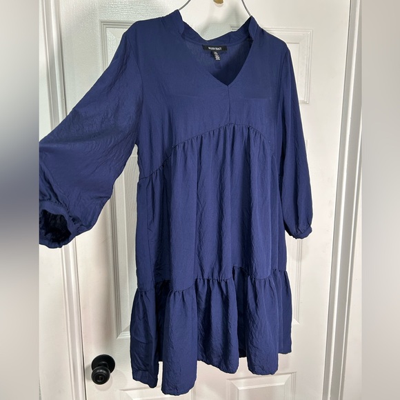 Ellen Tracy Deep Blue V-Neck Dress - Picture 1 of 3